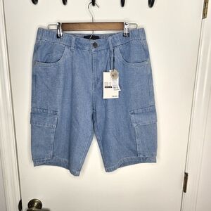 Casual Blue Cargo Shorts for Men NWT Size L